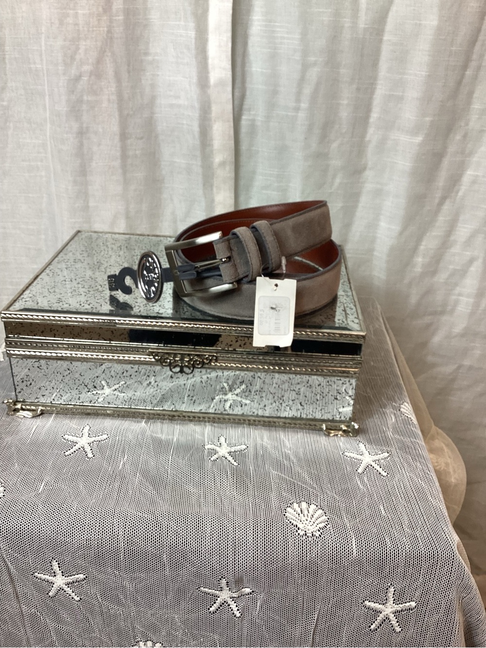 NWT Torino Leather Co. Grey Suede Men’s Belt; size: 36